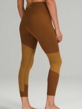 🤎 Lululemon Align High-Rise Color Block Leggings Size 6 Copper Brown